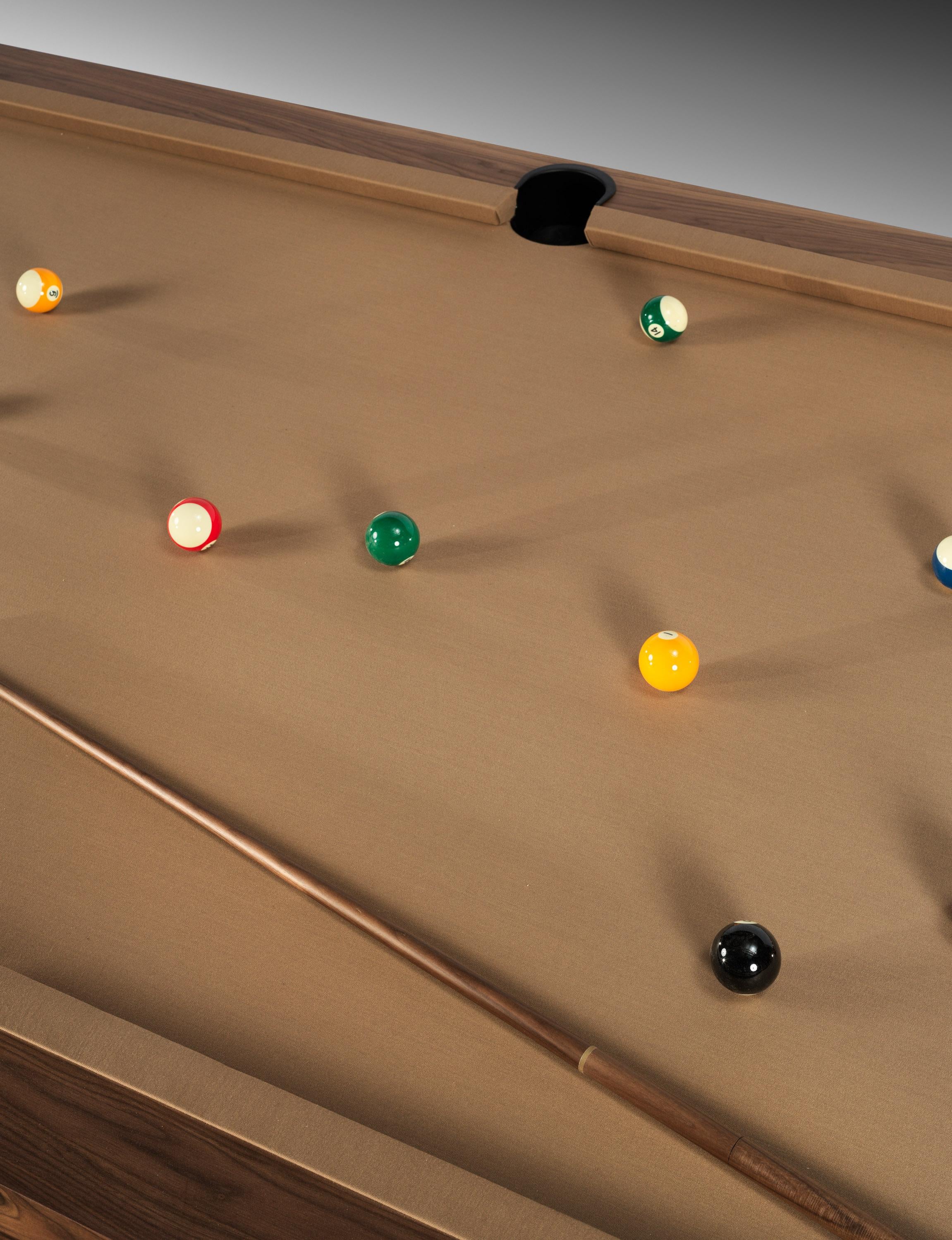 Contemporary unique pool table in American Walnut (customisable) by Tim Vranken For Sale 4