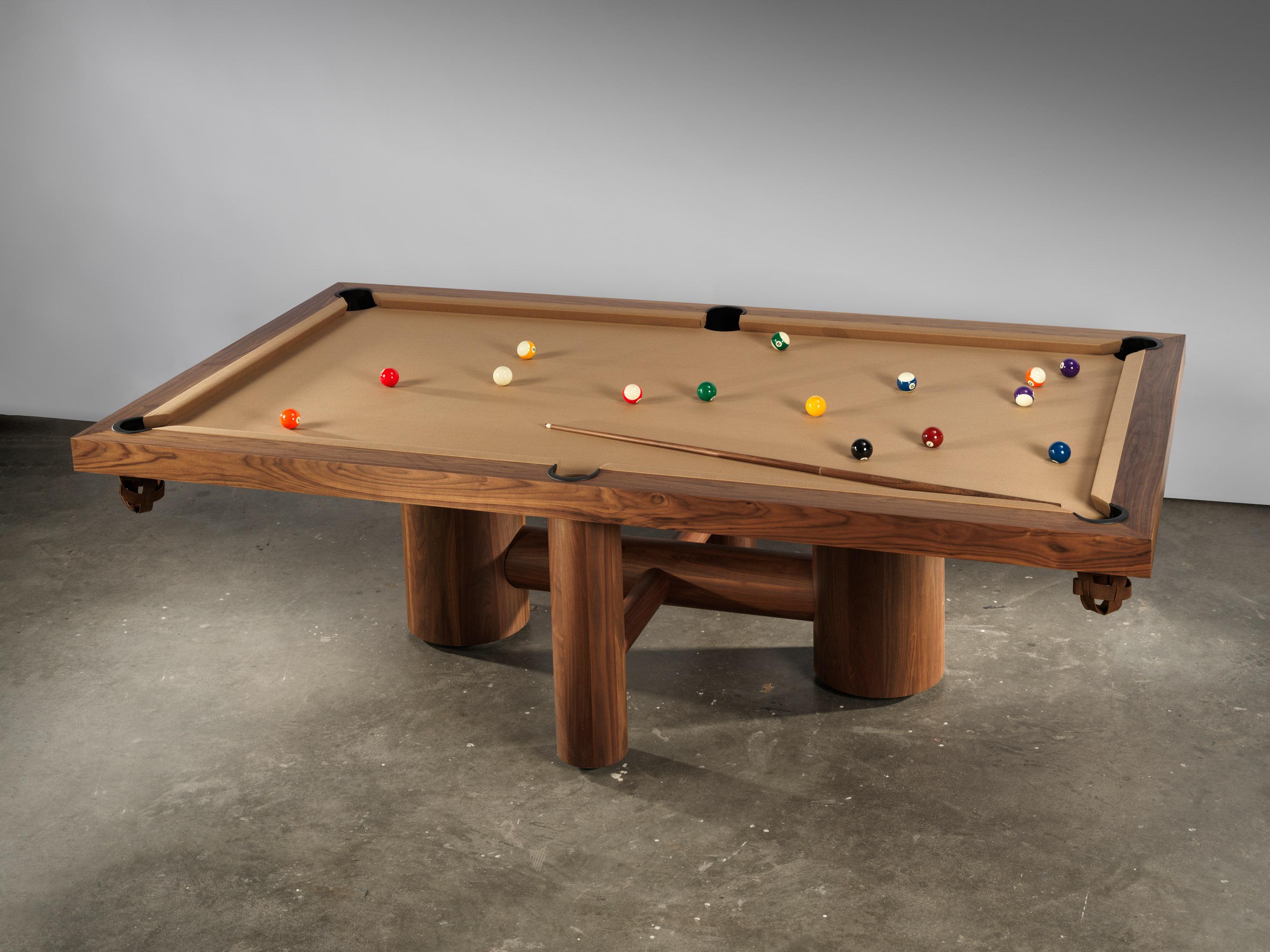 Contemporary unique pool table in American Walnut (customisable) by Tim Vranken For Sale 5