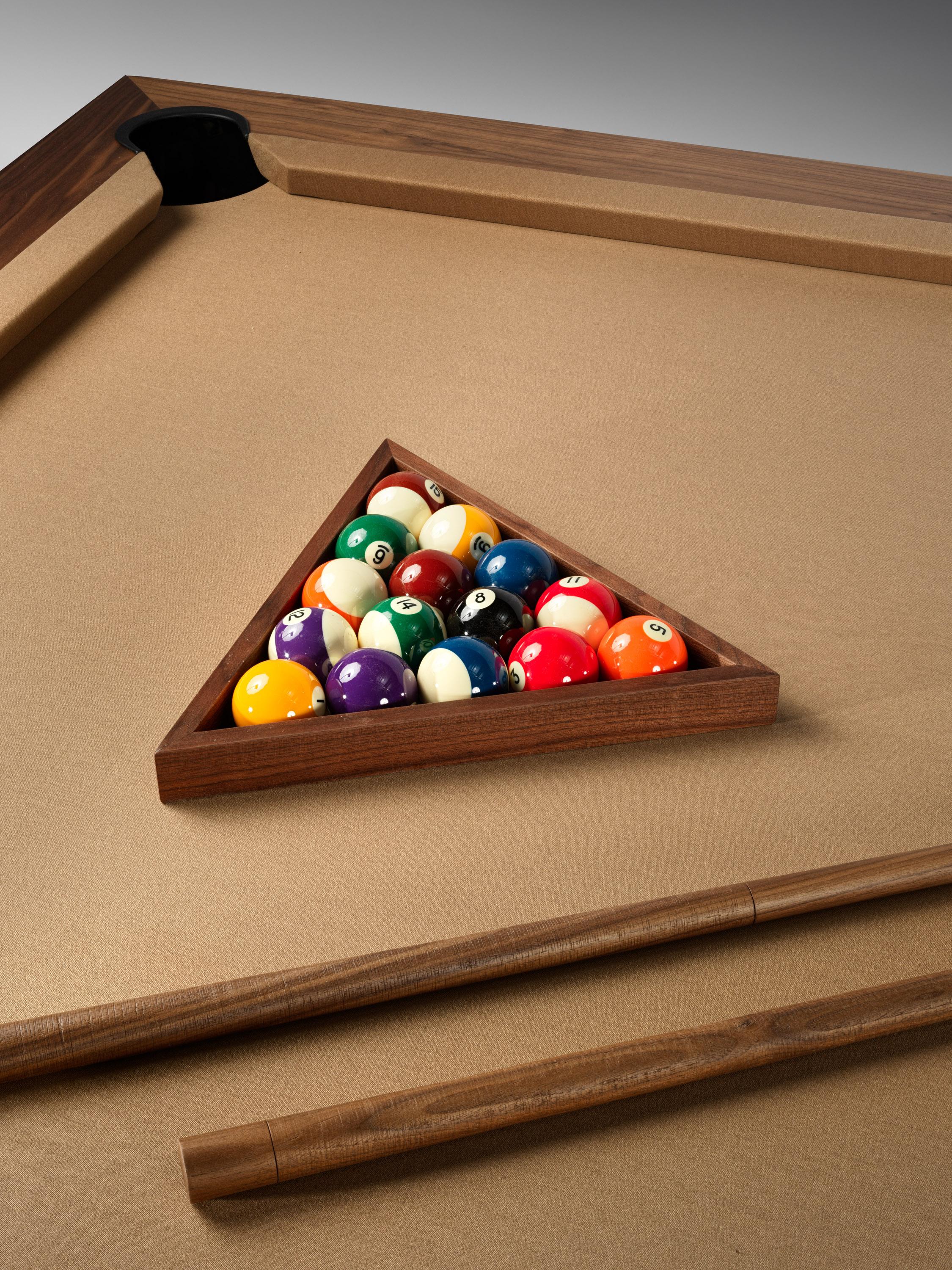 Contemporary unique pool table in American Walnut (customisable) by Tim Vranken For Sale 2