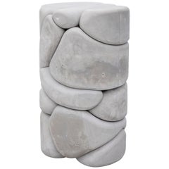 Contemporary Unique Puffy Brick Column Stool or Side Table by Soft Baroque