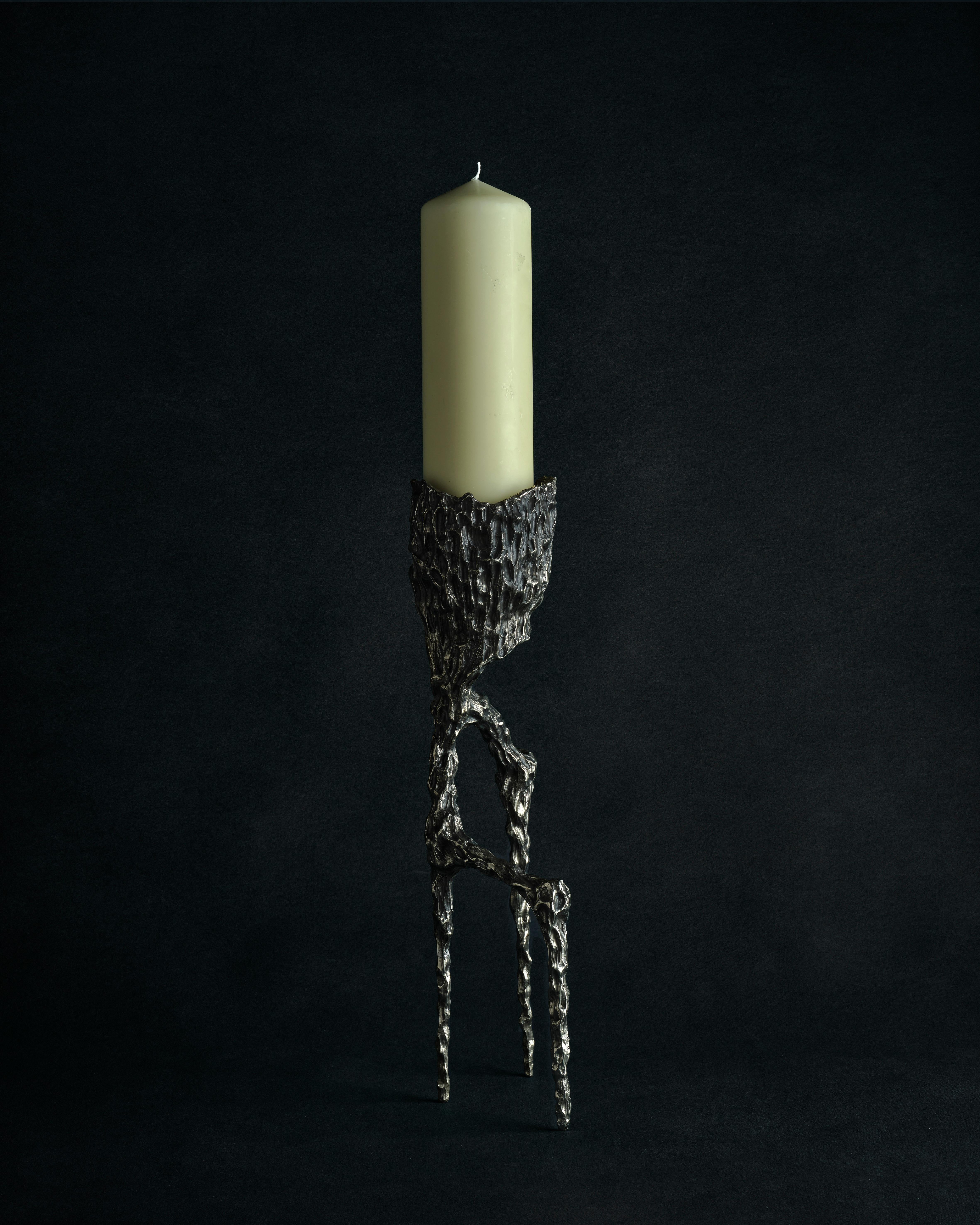 Contemporary Unique White Bronze Candleholder Vanité 33 by William Guillon In New Condition For Sale In 1204, CH