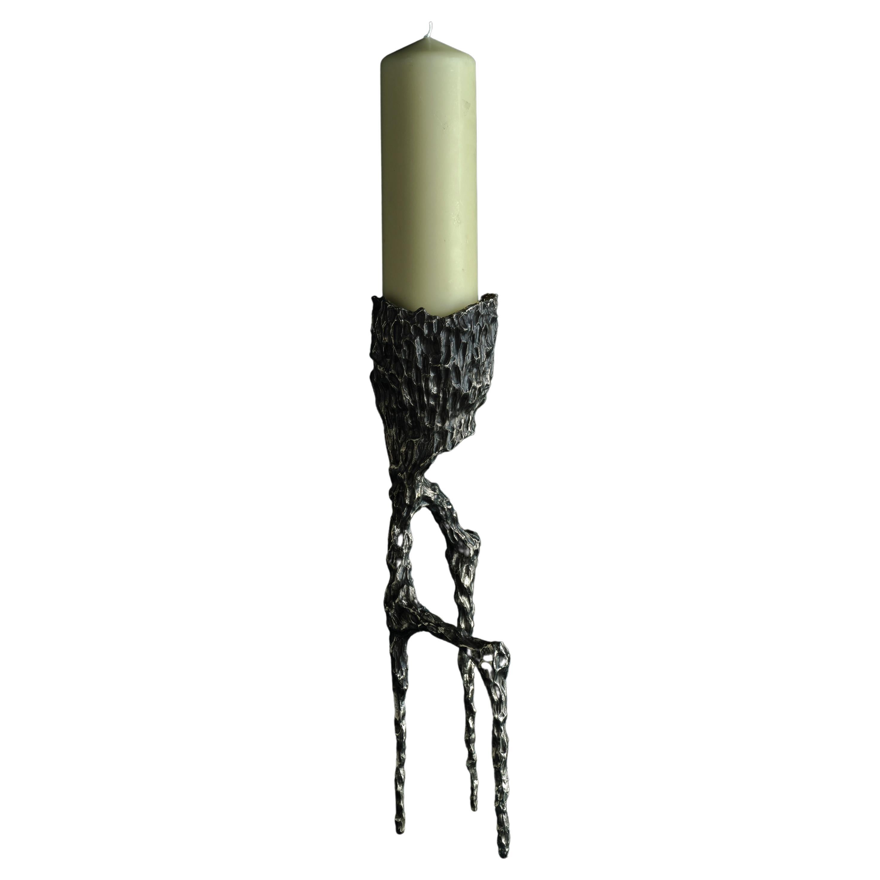 Contemporary Unique White Bronze Candleholder Vanité 33 by William Guillon For Sale