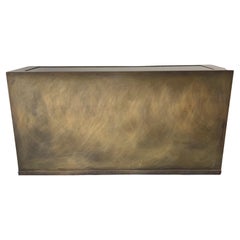Contemporary Unlacquered Bronze Console with TV Lift Mechanism