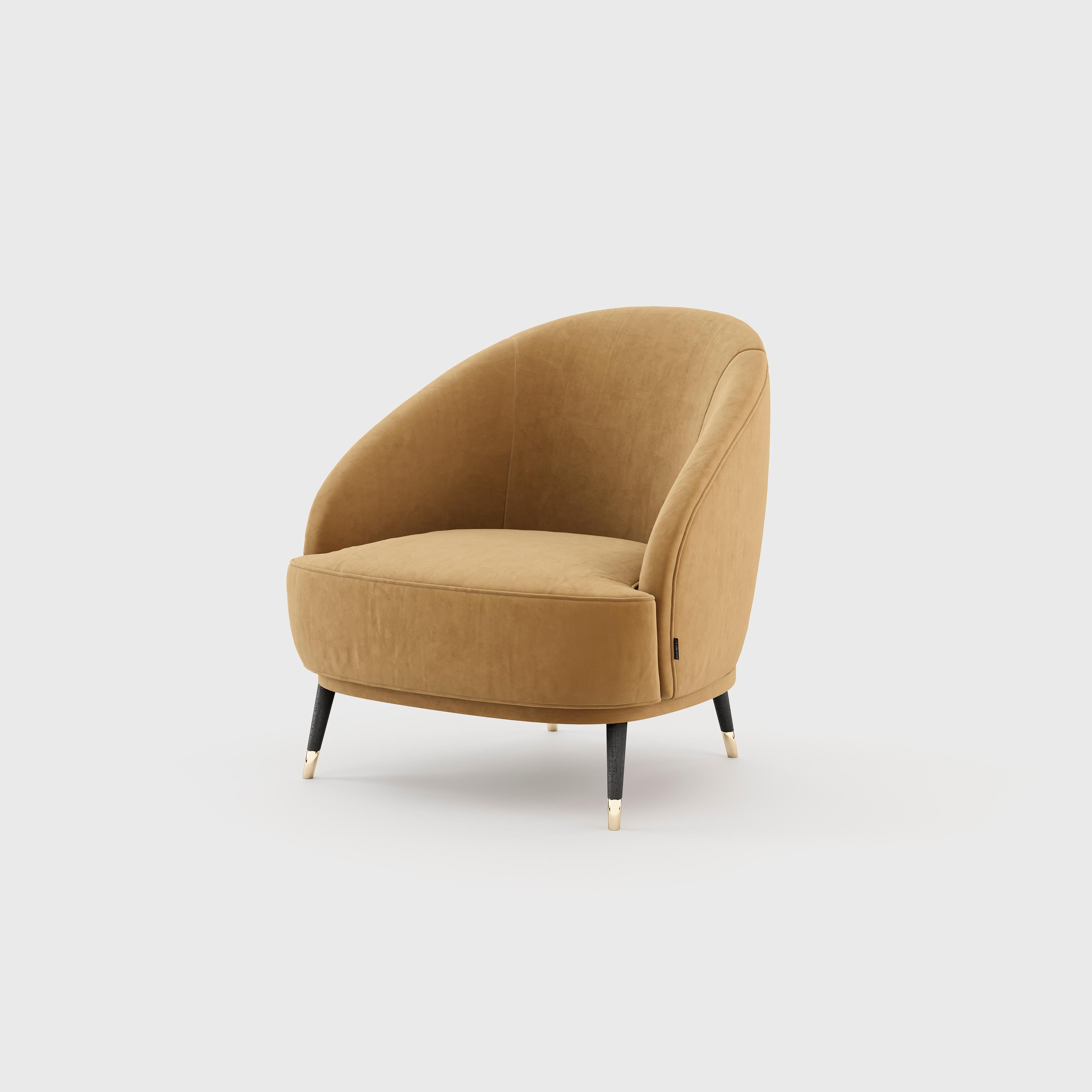 Modern Scandinavian design armchair fully customisable fabric and dimensions  For Sale