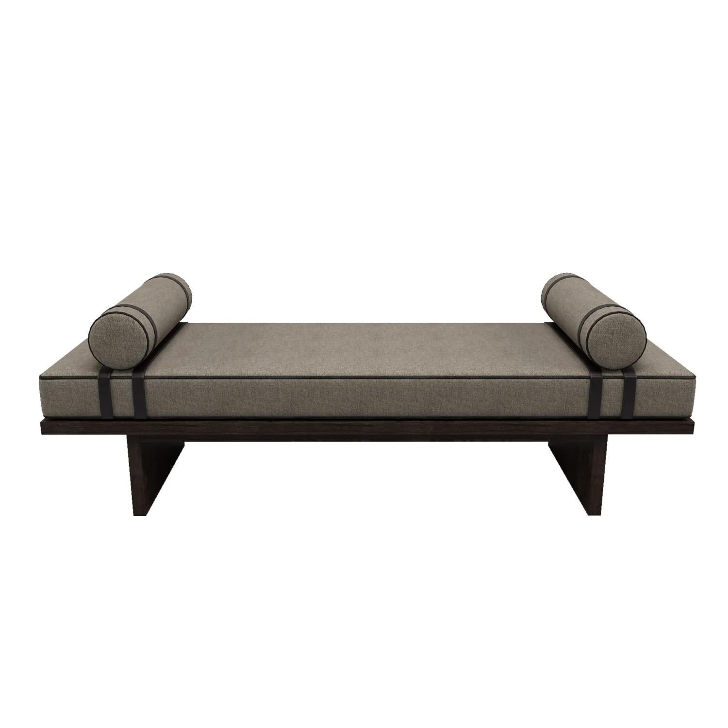 Europeo Contemporary Upholstered Bench Offered With Ebony Wood in vendita