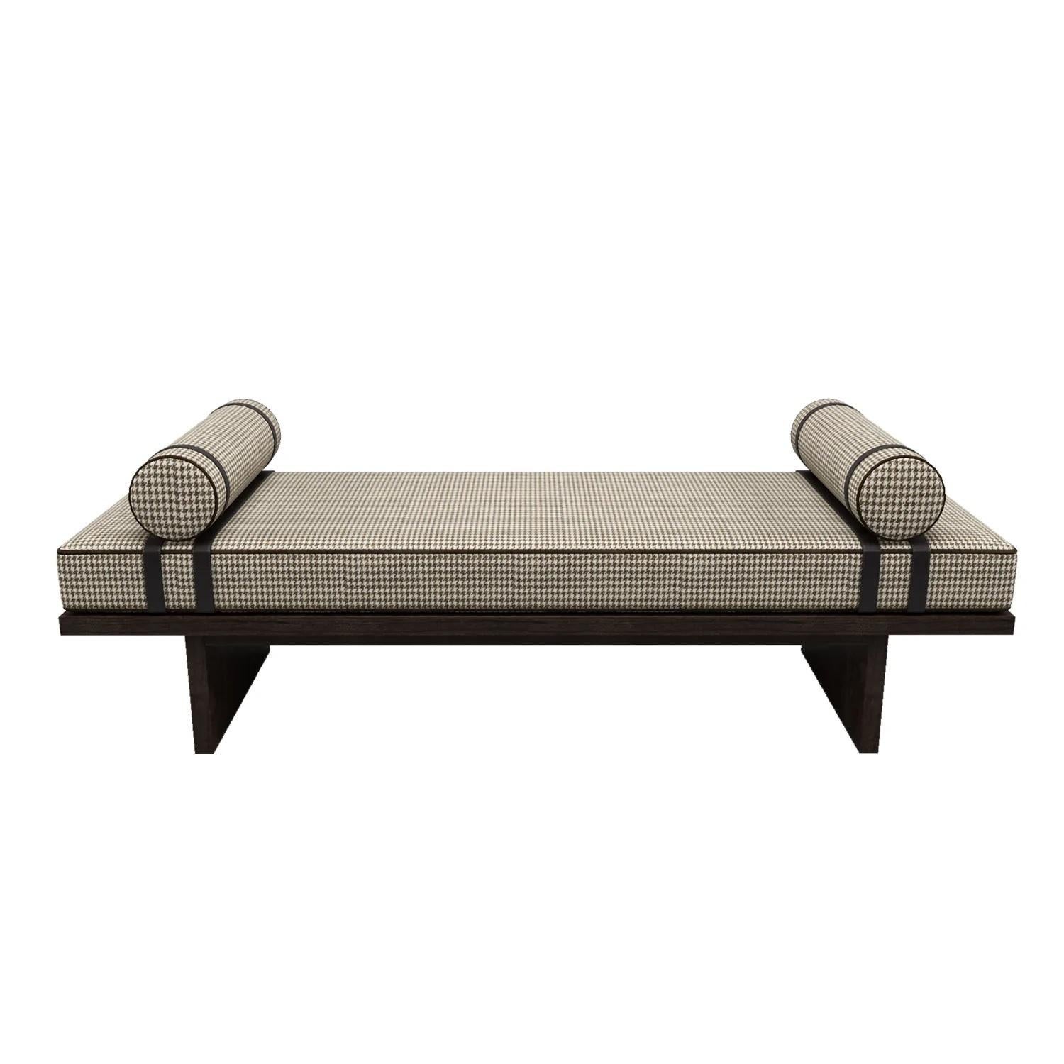 XXI secolo e contemporaneo Contemporary Upholstered Bench Offered With Ebony Wood in vendita