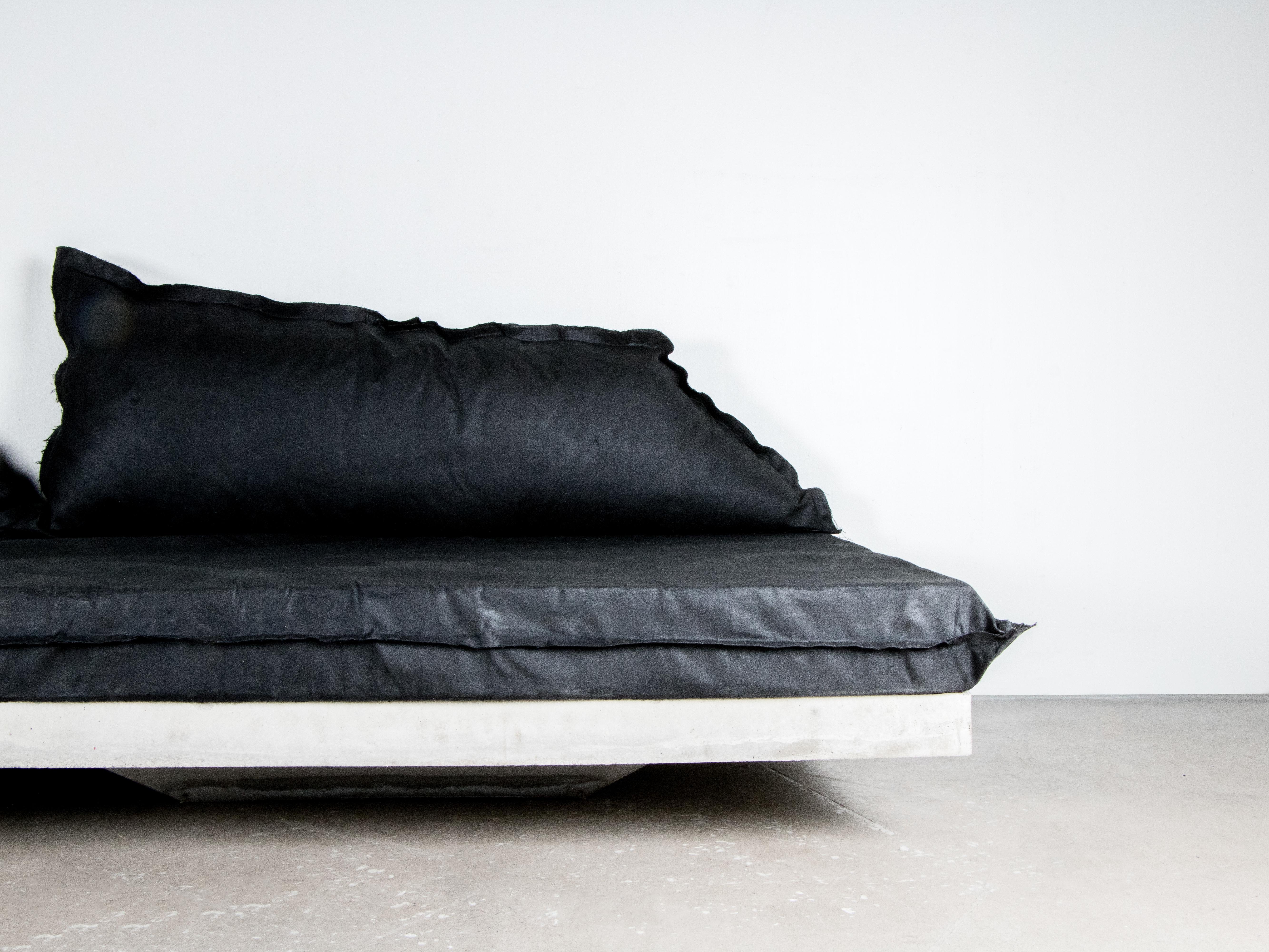 Swedish Contemporary Upholstered Black/Grey Sofa in Concrete, Svav Sofa by Lucas Morten