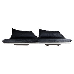 Contemporary Upholstered Black/Grey Sofa in Concrete, Svav Sofa by Lucas Morten
