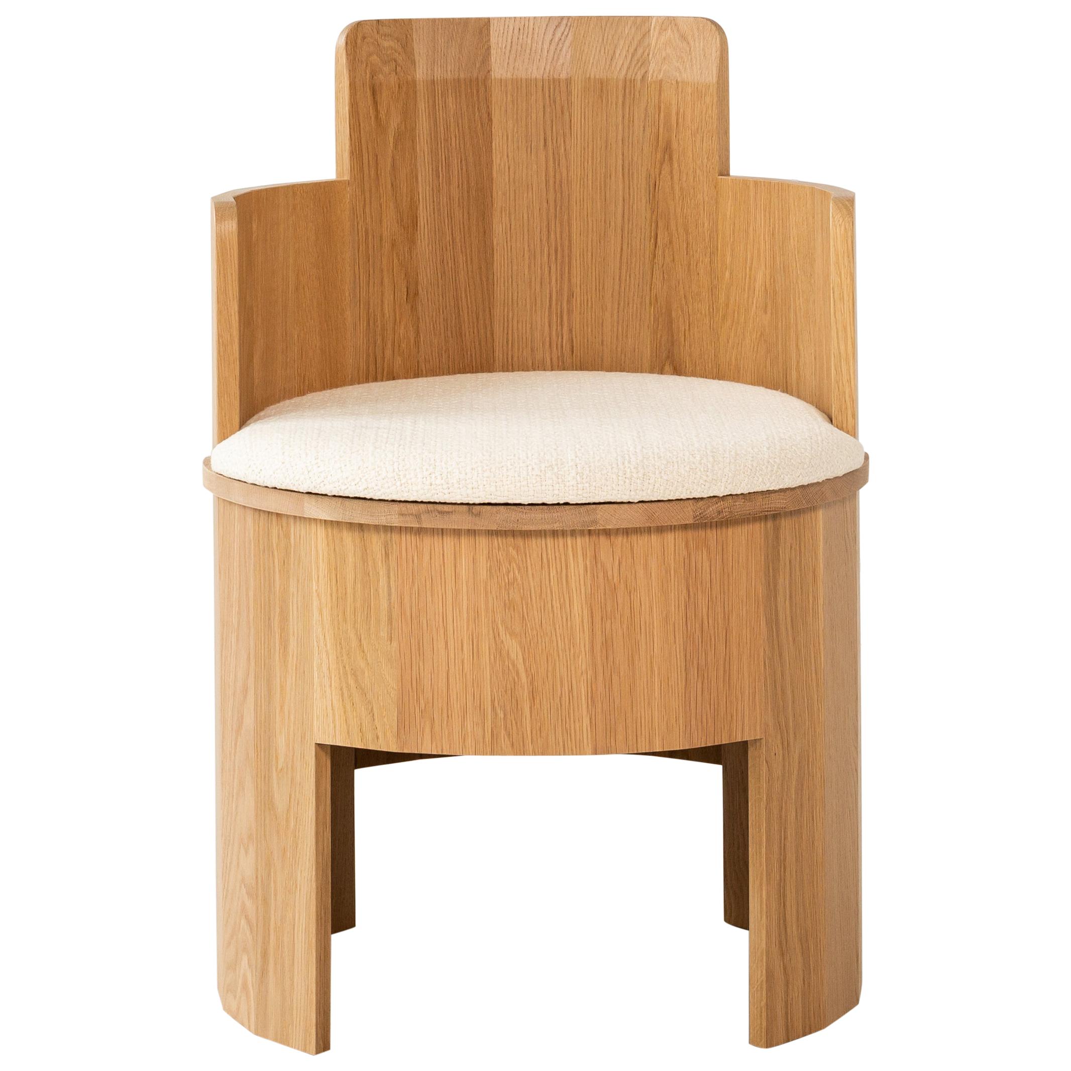 Contemporary Upholstered Cooperage Chair in White Oak by Fort Standard