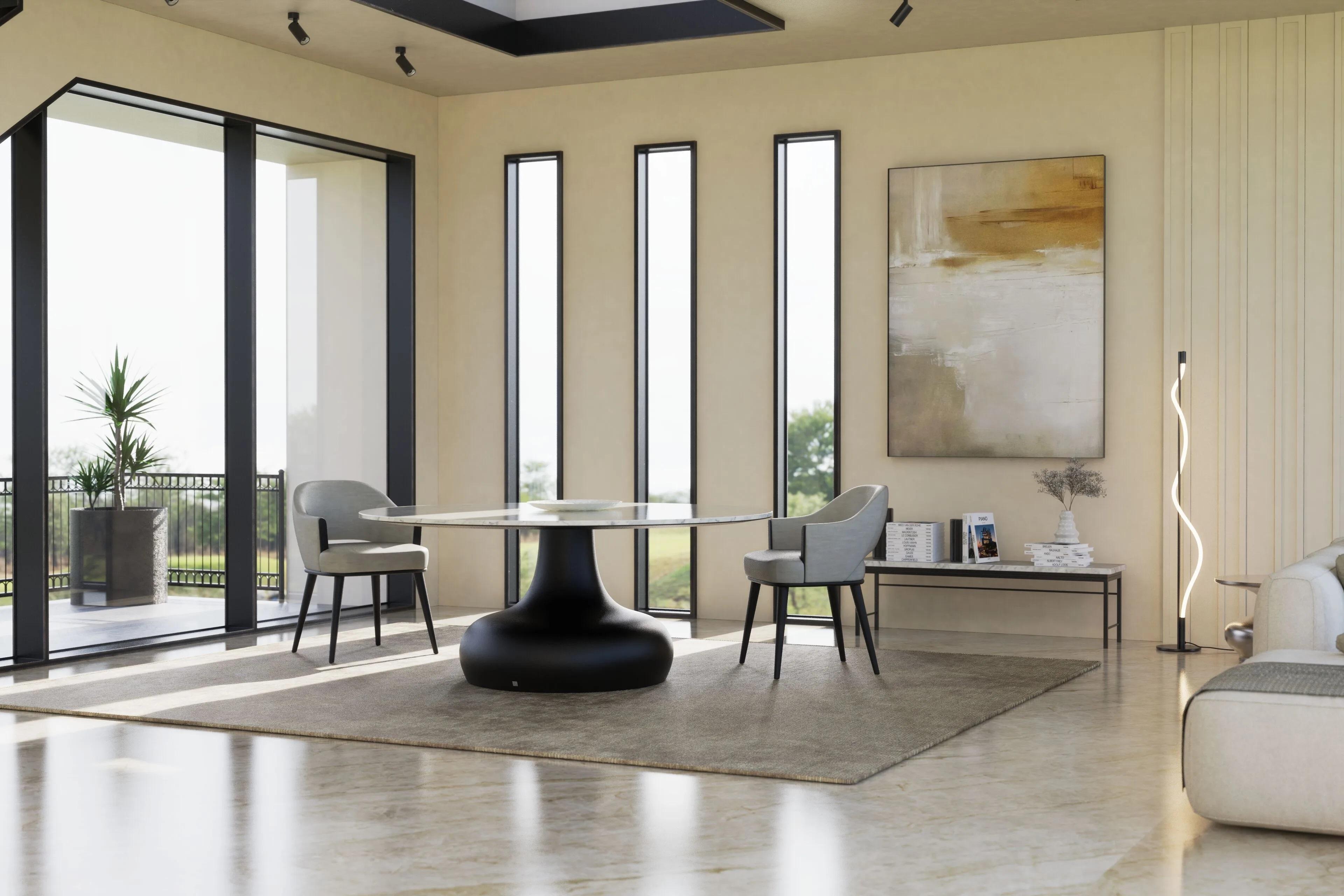 Contemporary Upholstered Dining in Kunstleder (Handgefertigt) im Angebot