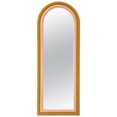 Contemporary Upholstered Iris Floor Mirror