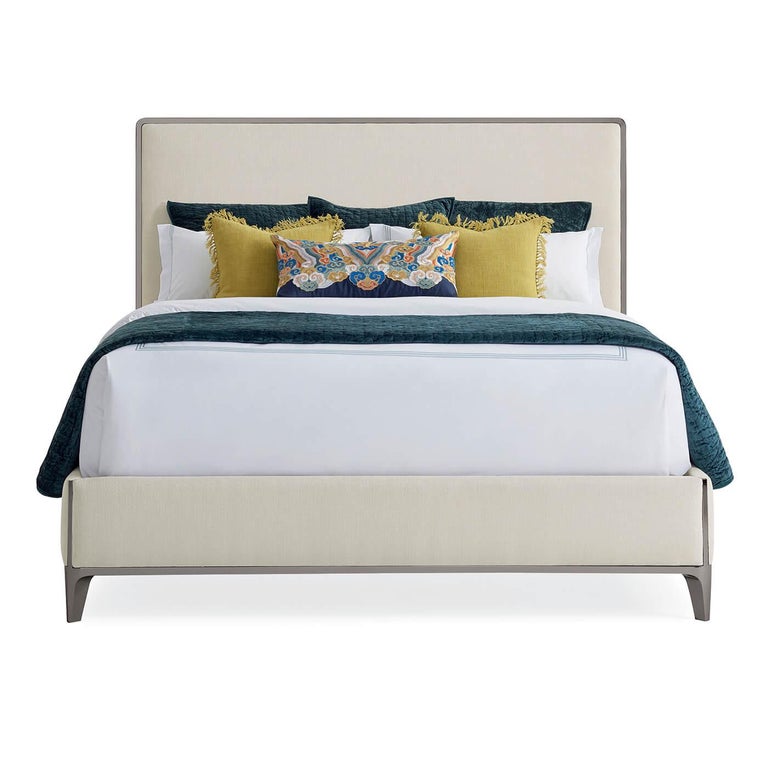 Contemporary Upholstered King Bed For Sale at 1stDibs