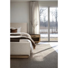 Contemporary Upholstered King Bed with Wood Base