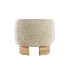 Curvy Upholstered Lounge Armchair with Modern Silhouette