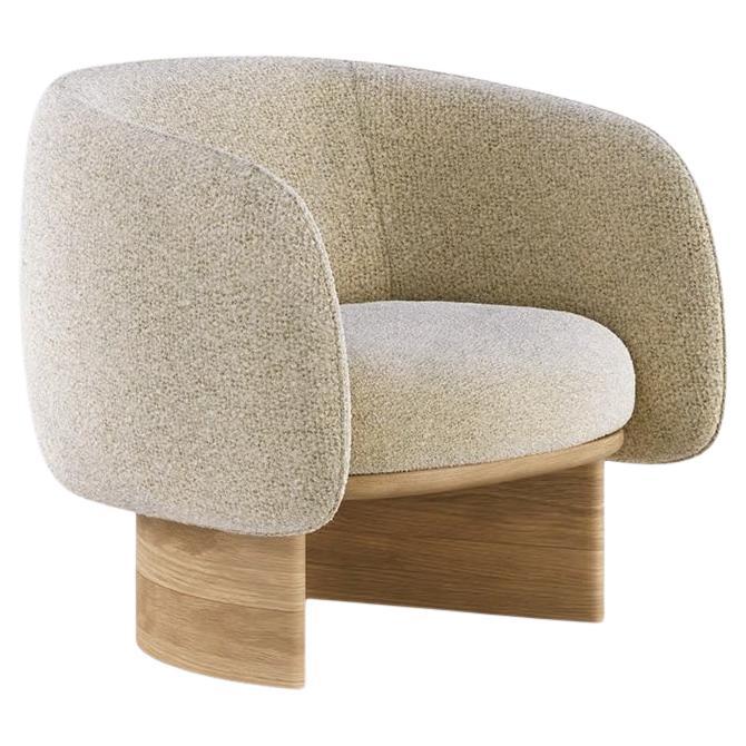 Curvy Upholstered Lounge Armchair with Modern Silhouette