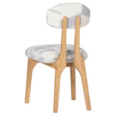 Contemporary upholstered natural oak Silhouette dining chair by InsidherLand