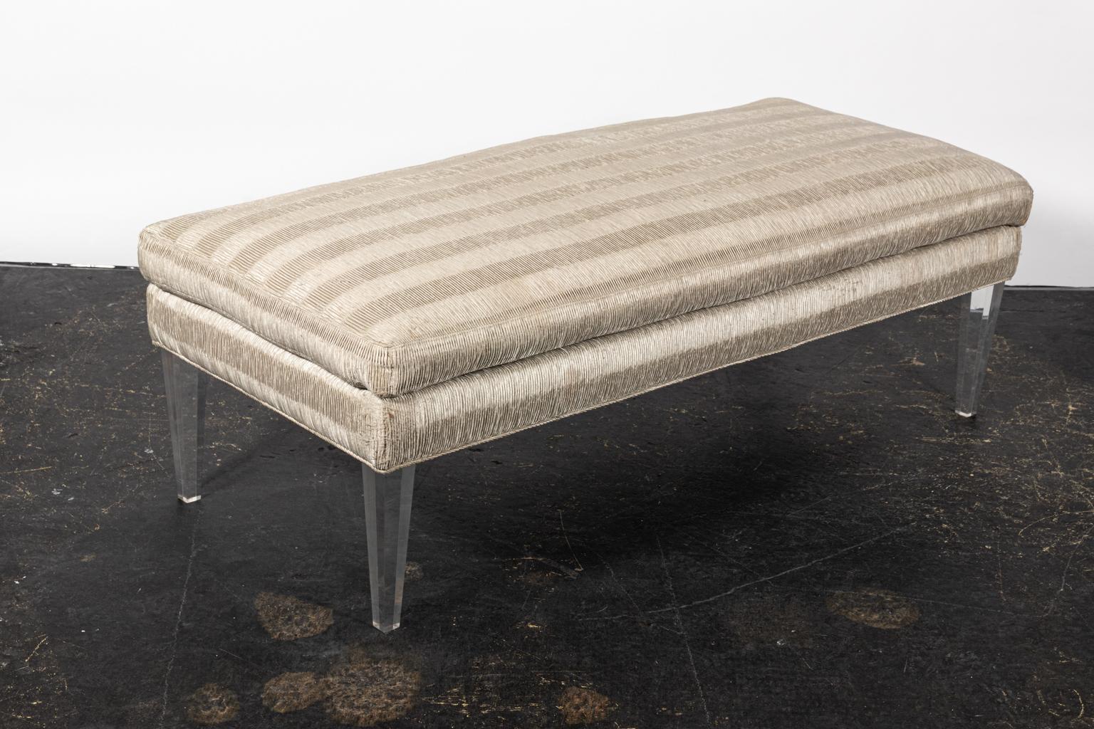 ottoman with lucite legs
