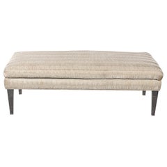 Contemporary Upholstered Ottoman with Lucite Legs