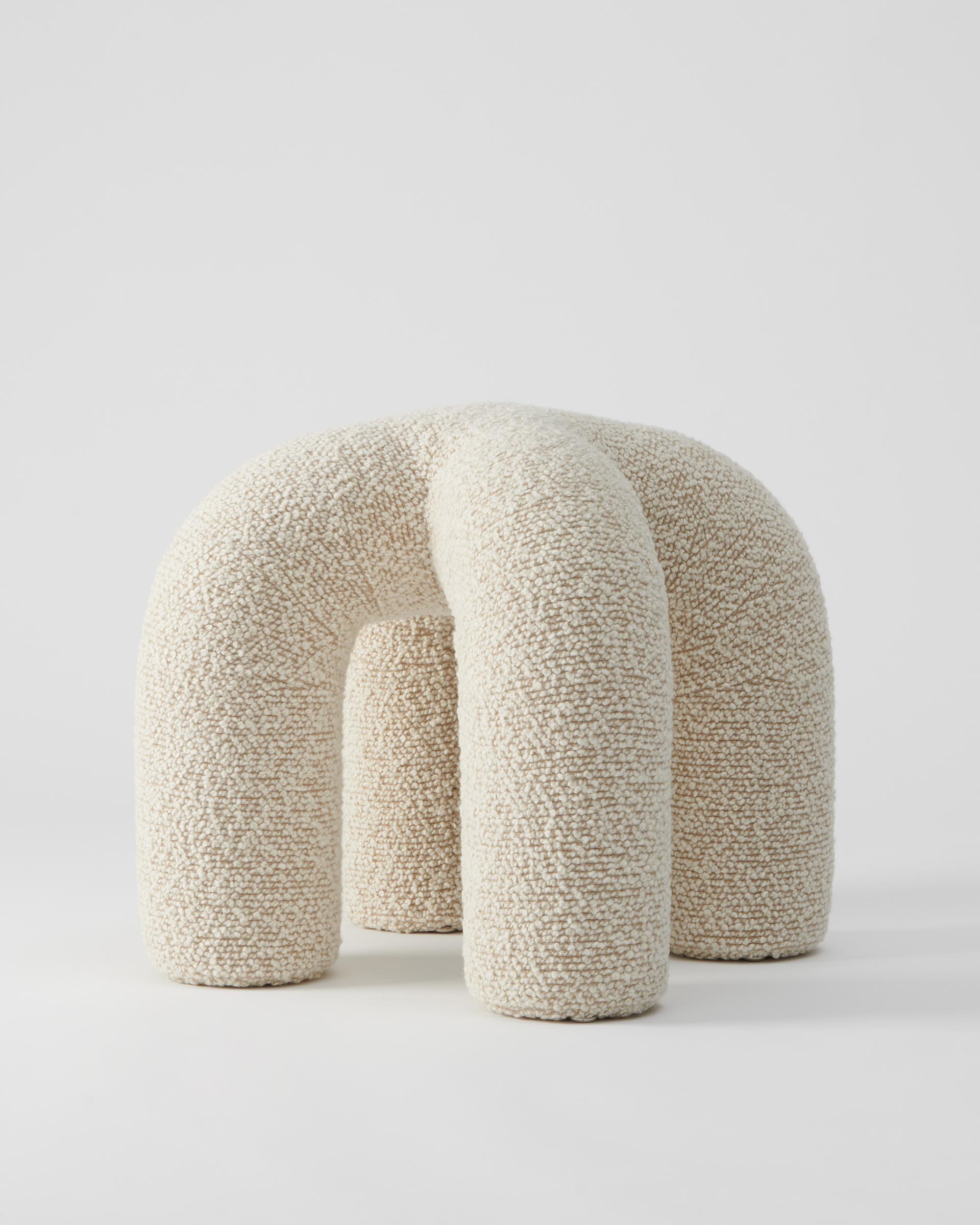 As part of the First Hand collection, part II, the Stitch Stool debuted at the International Contemporary Furniture Fair in 2019.
This upholstered stool is made in Long Island City by a father-son duo.