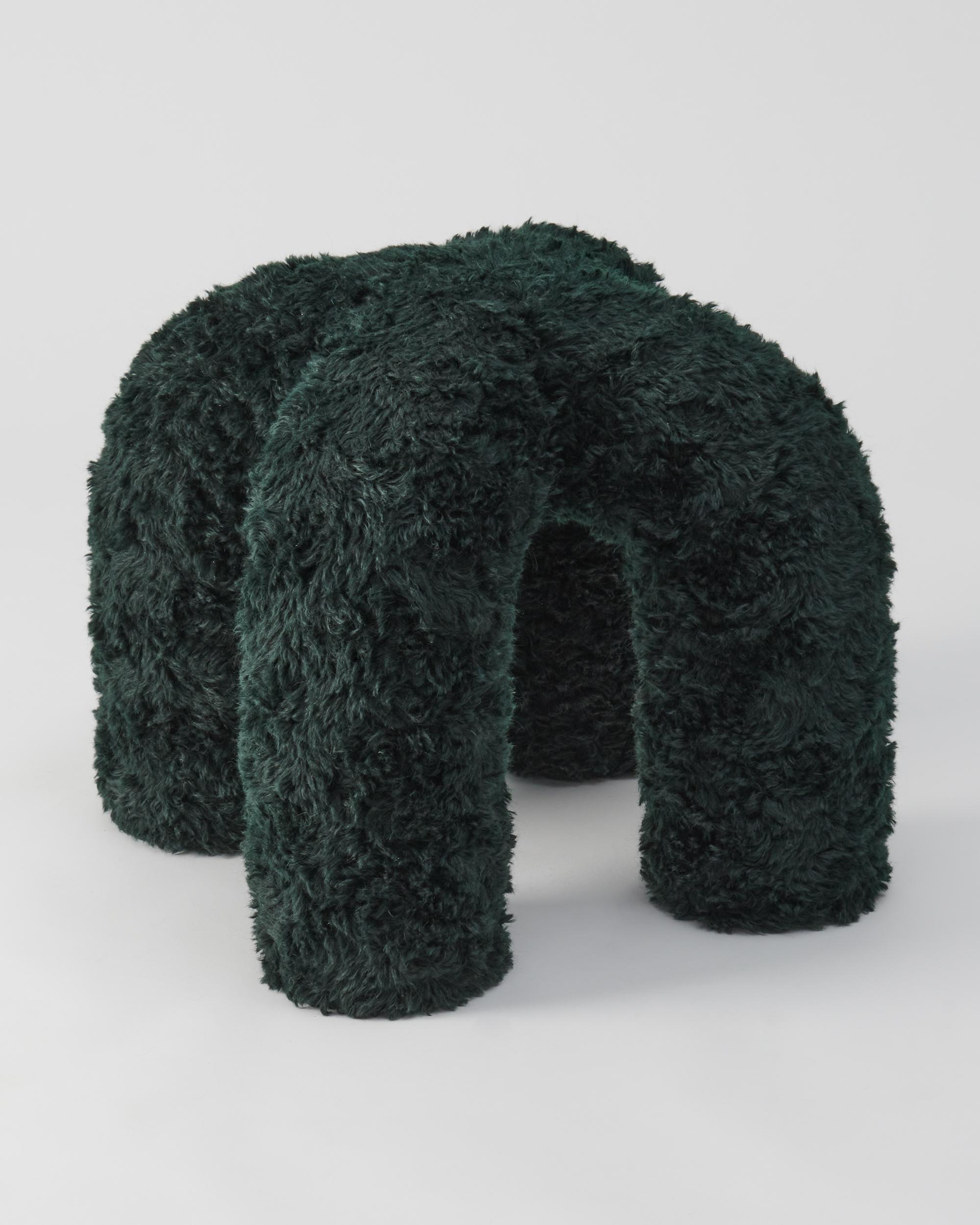 As part of the First Hand collection, part II, the Stitch Stool debuted at the International Contemporary Furniture Fair in 2019.

This upholstered stool is made in Long Island City by a father-son duo.
100% Mohair.