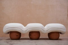 Contemporary Upholstered Wiggle Bench