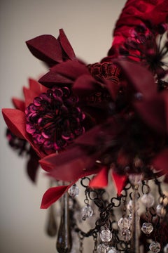 Araña Contemporánea Valentina Giovando Cristales Tejidos Lentejuelas Rojo