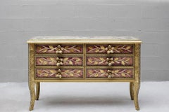 Contemporary Valentina Giovando Chest of Drawers Wood Brass Gold Red Beige