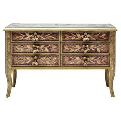 Contemporary Valentina Giovando Chest of Drawers Wood Brass Gold Red Beige