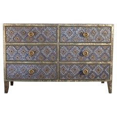 Contemporary Valentina Giovando Chest of Drawers Wood Brass Gold Silver