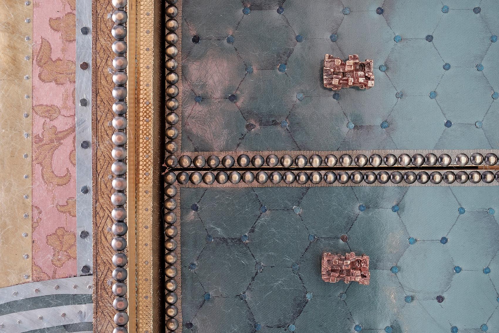 Contemporary Valentina Giovando Closet Wood Fabric Metal Bronze Gold Aqua Pink In New Condition In Milano, IT
