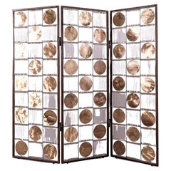 Contemporary Valentina Giovando Screen Iron Brass Crystal Gold Bronze