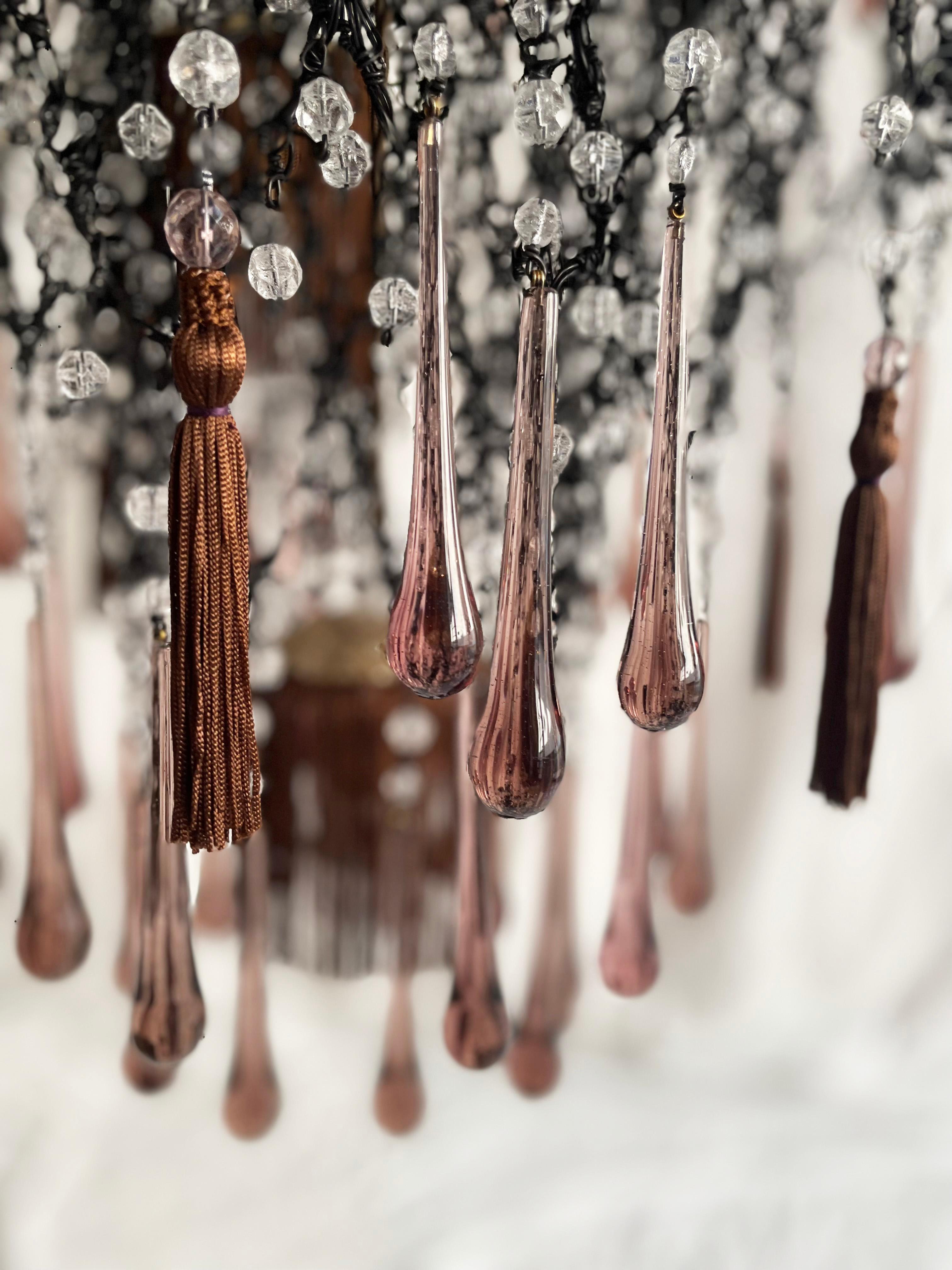 Araña Contemporánea Valentina Giovando Sidò Cristales Lentejuelas Violeta Fumé Siglo XXI y contemporáneo en venta