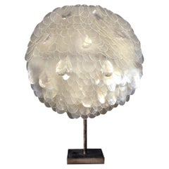 Contemporary Valentina Giovando Table Lamp Fiberglass Crystals Iron White