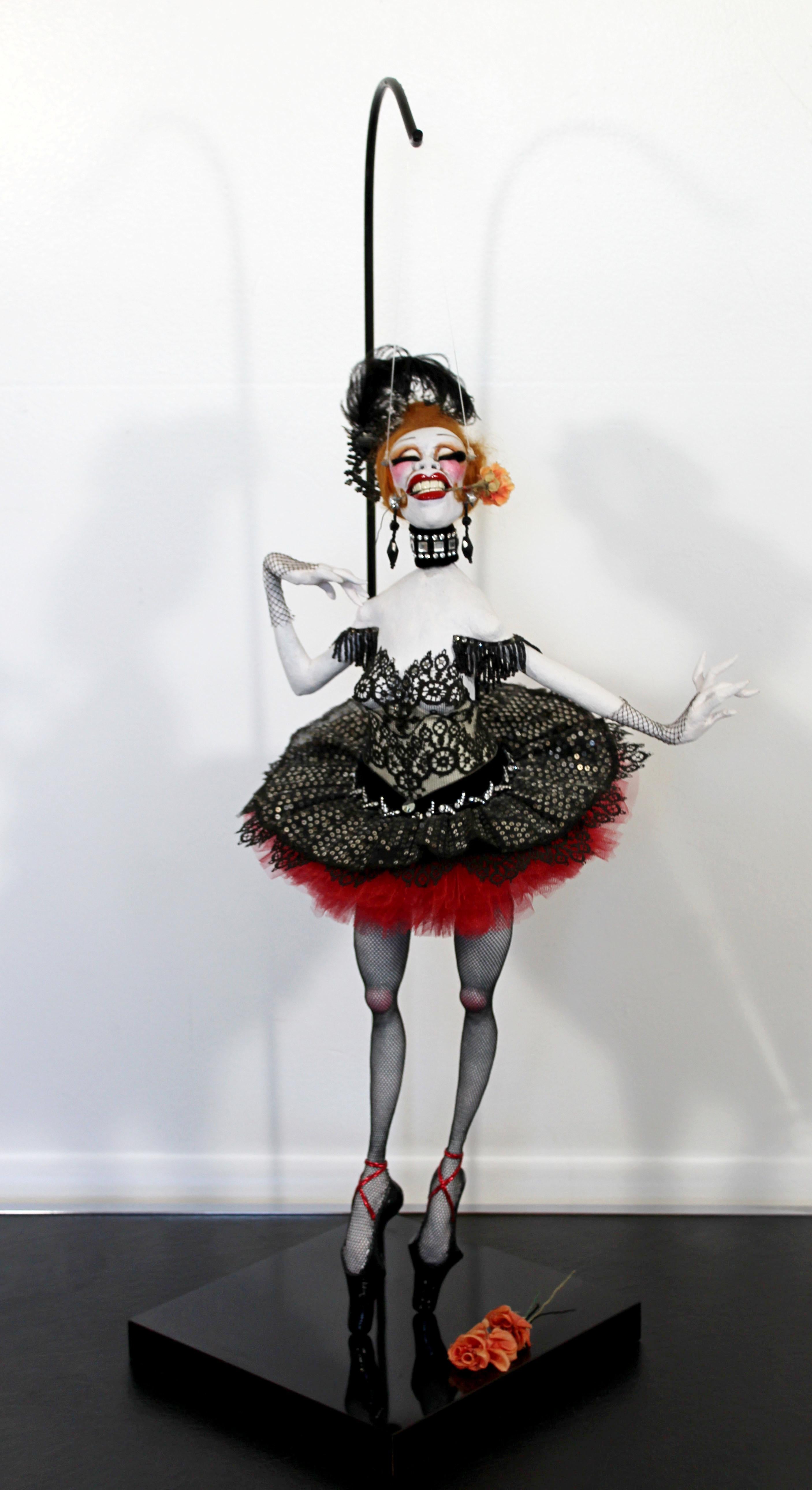 For your consideration is a magnificent, ceramic table sculpture of a marionette dancer, by Van Craig. In excellent condition. The dimensions of the base are 9