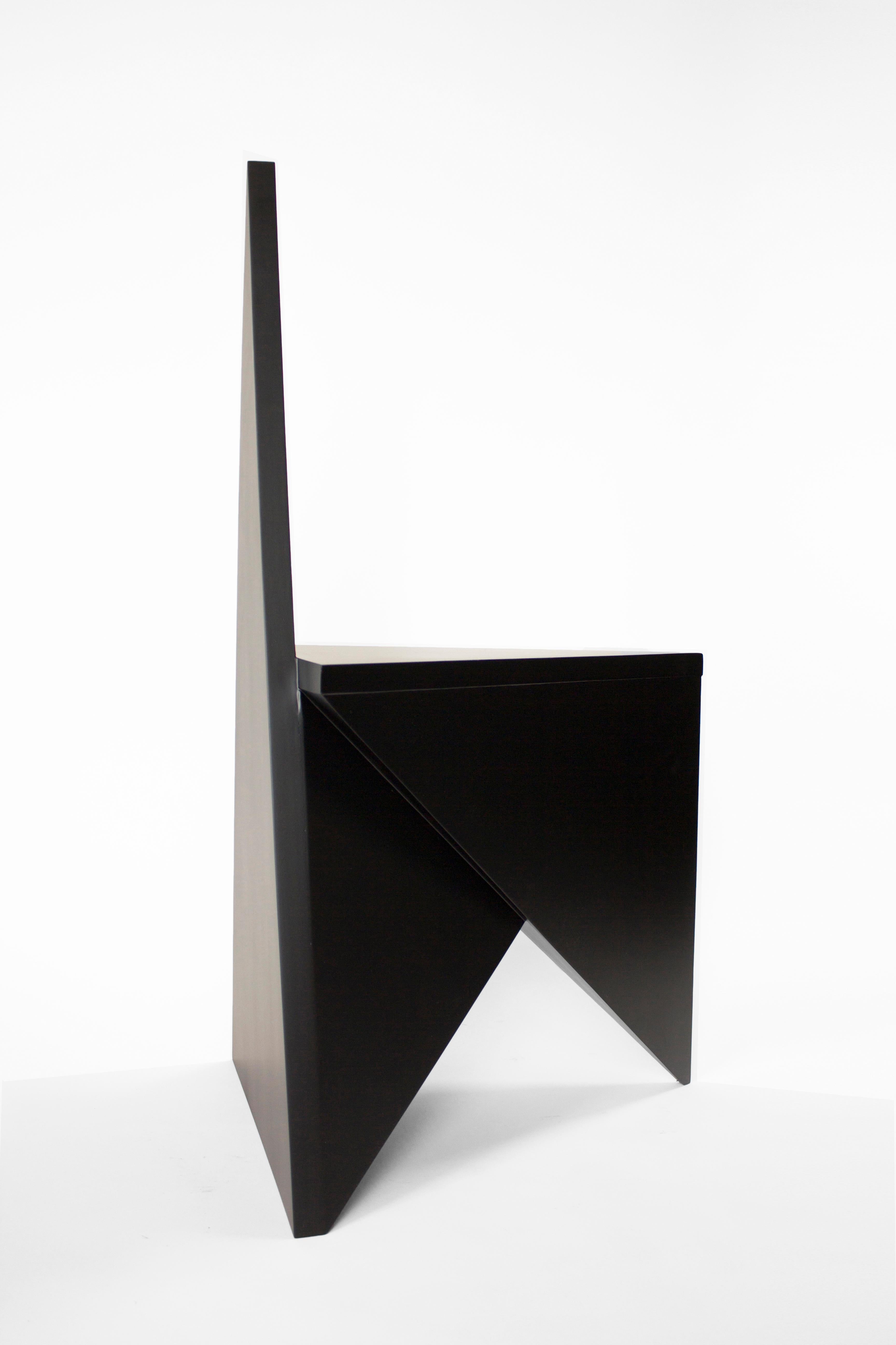 Material Lust [American, b. 1981,1986]
Vanishing Twin Chair, 2015 
Shown in black painted wood. 
Measures: 36