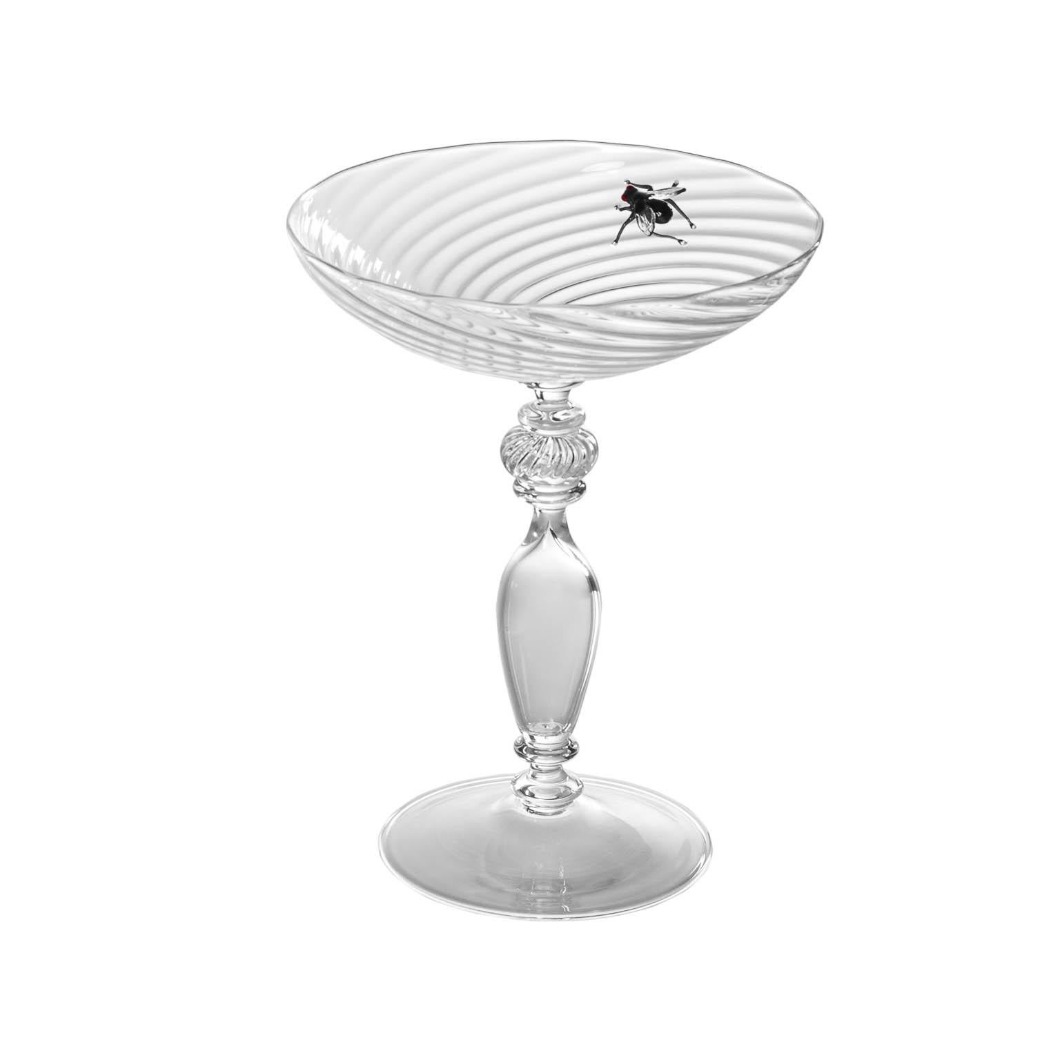 Contemporary Vanità Hand Blown Glass Sculpture Twisted Rigadin Fly Crestani in vendita 2