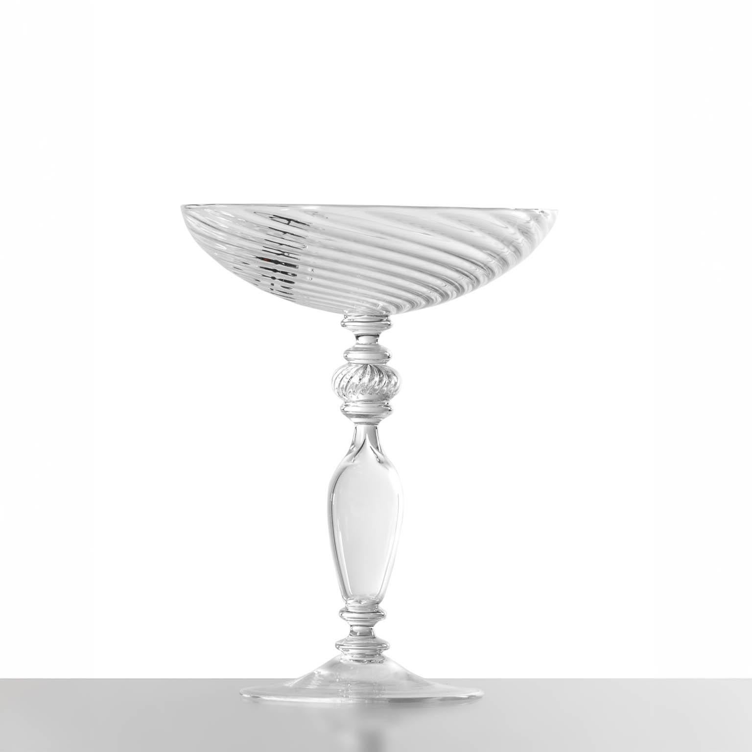 Moderno Contemporary Vanità Hand Blown Glass Sculpture Twisted Rigadin Fly Crestani in vendita