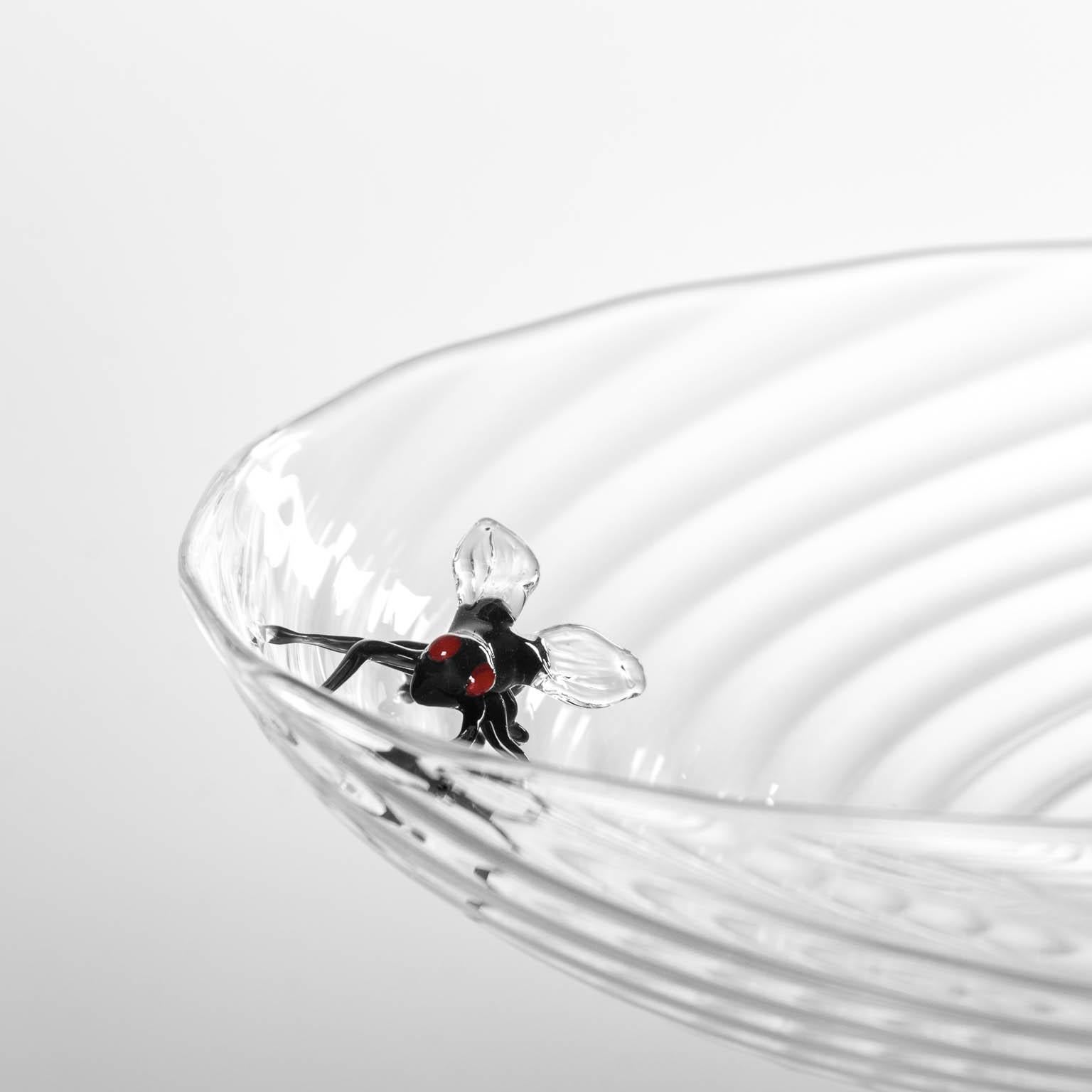 Contemporary Vanità Hand Blown Glass Sculpture Twisted Rigadin Fly Crestani In condizioni Nuovo in vendita a Camisano Vicentino, IT