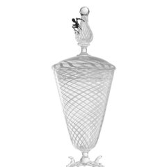 Contemporary Vanità Hand Blown Glass Sculpture Twisted Rigadin Spider Web Wild