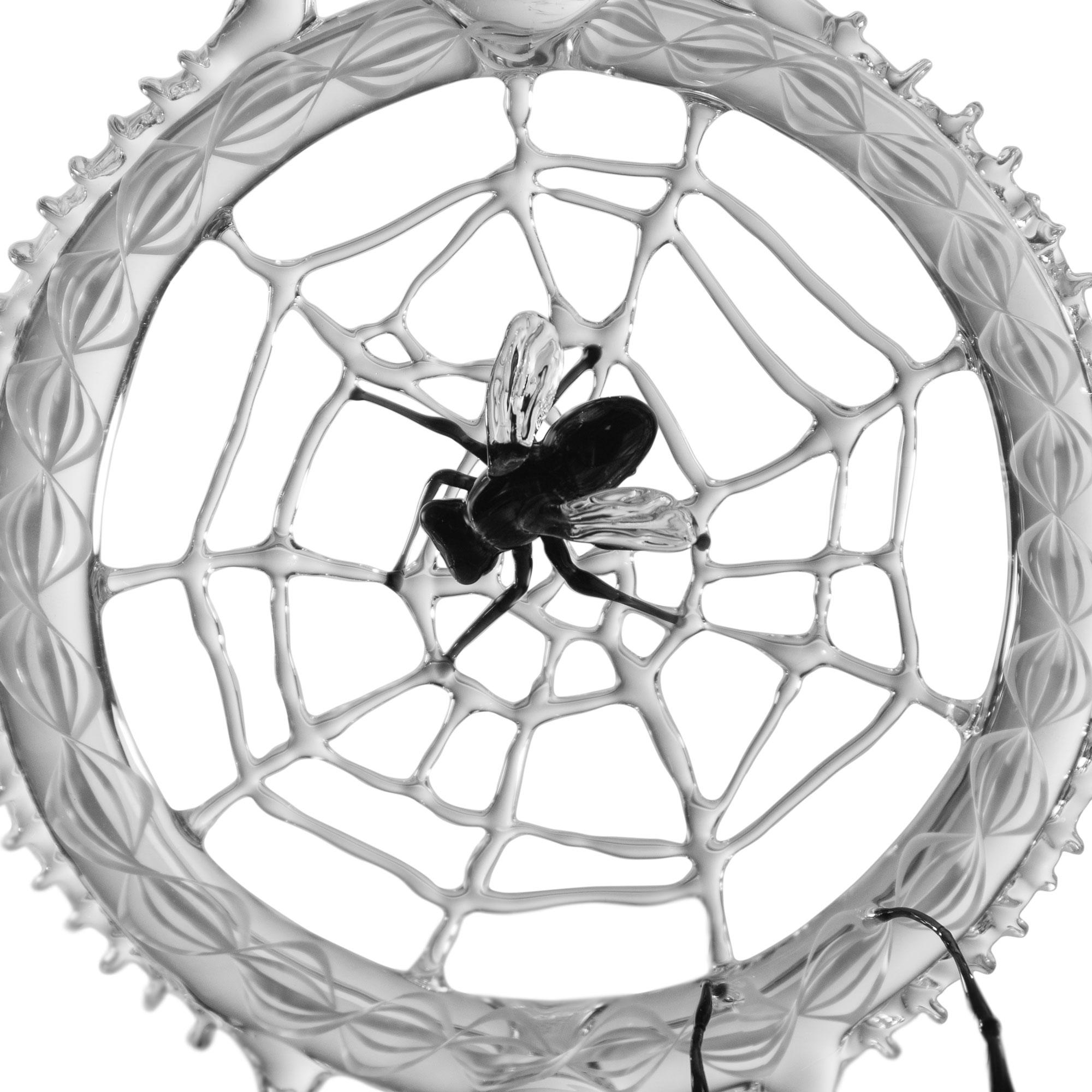 Moderno Vanità contemporanea Scultura in vetro soffiato a mano Ragnatela contorta Rigadin Wild in vendita