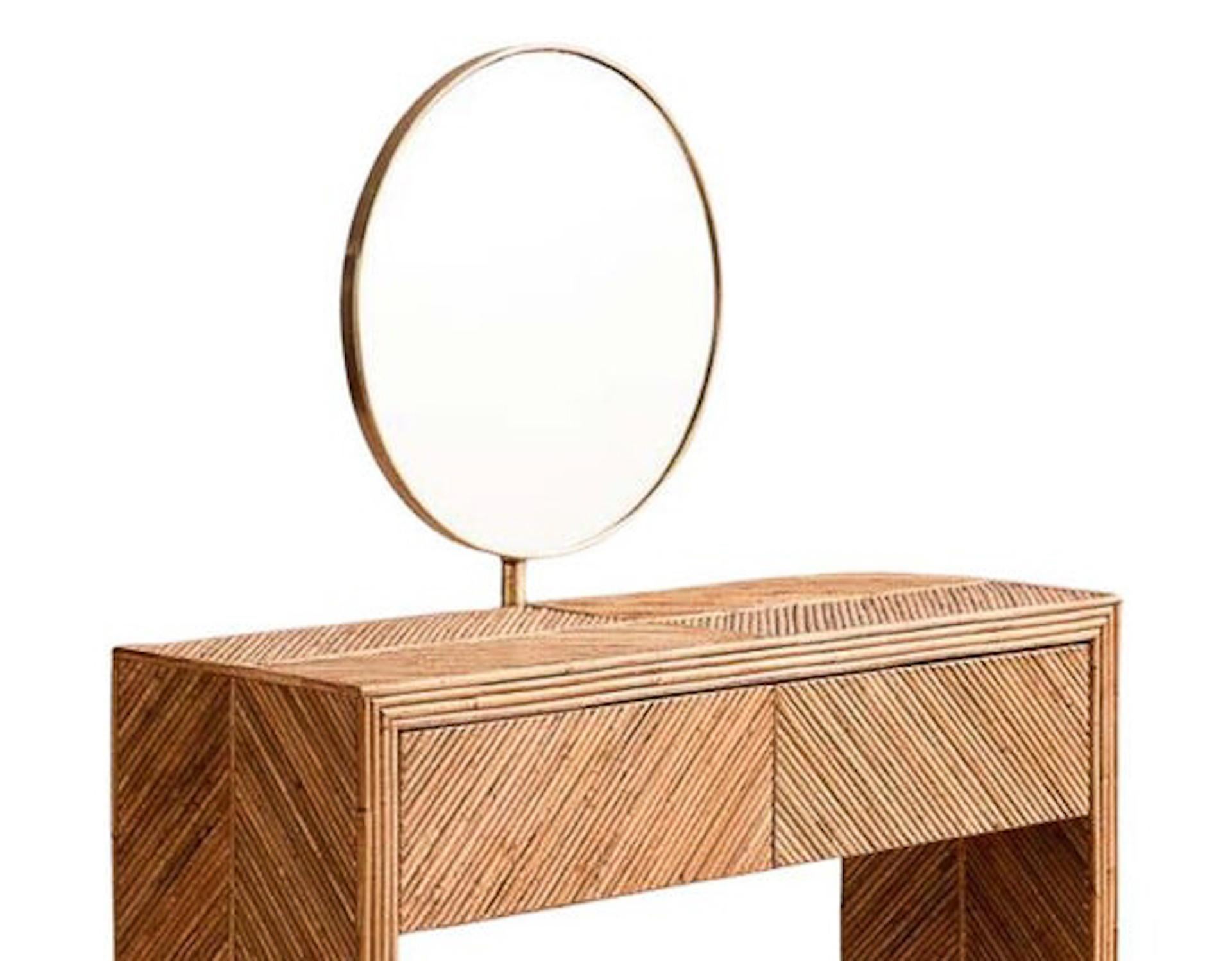 Contemporary Vanity, Bamboo and Glass, Italy 1