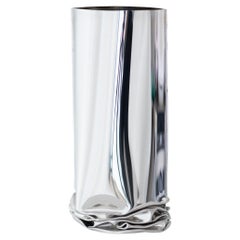 Vaso contemporaneo, 'Crash Vase' di Zieta, grande, acciaio inossidabile