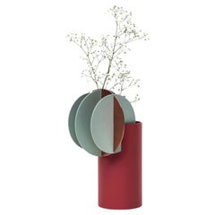 Vase contemporain 'Delaunay CS1' par NOOM, cuivre et acier