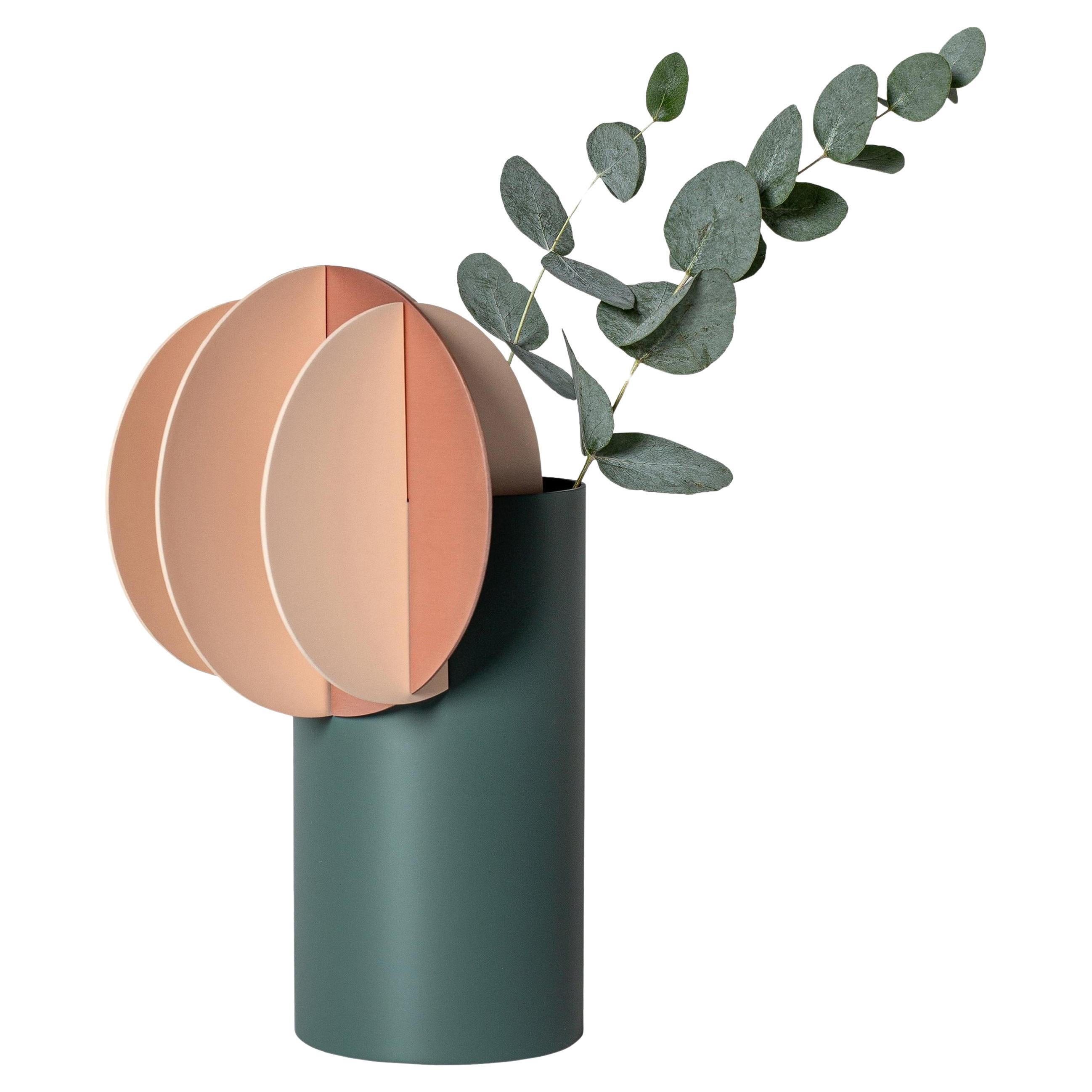 Contemporary Vase 'Delaunay CS10' by Noom, Copper and Steel For Sale