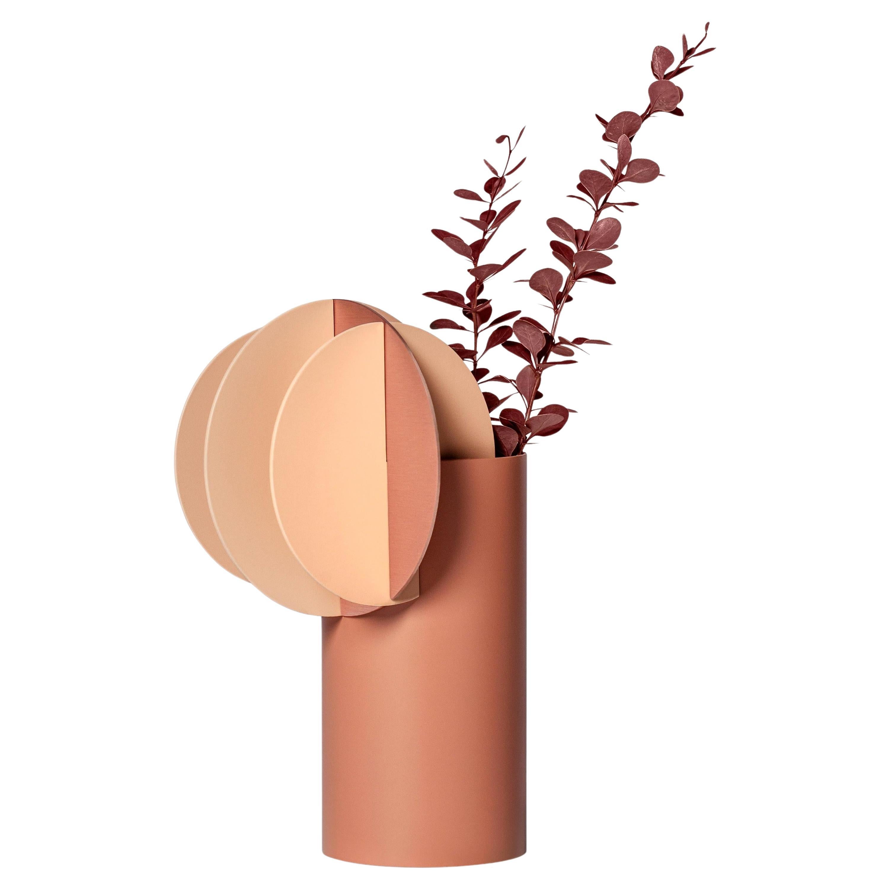Contemporary Vase 'Delaunay CS7' by Noom, Copper and Steel For Sale