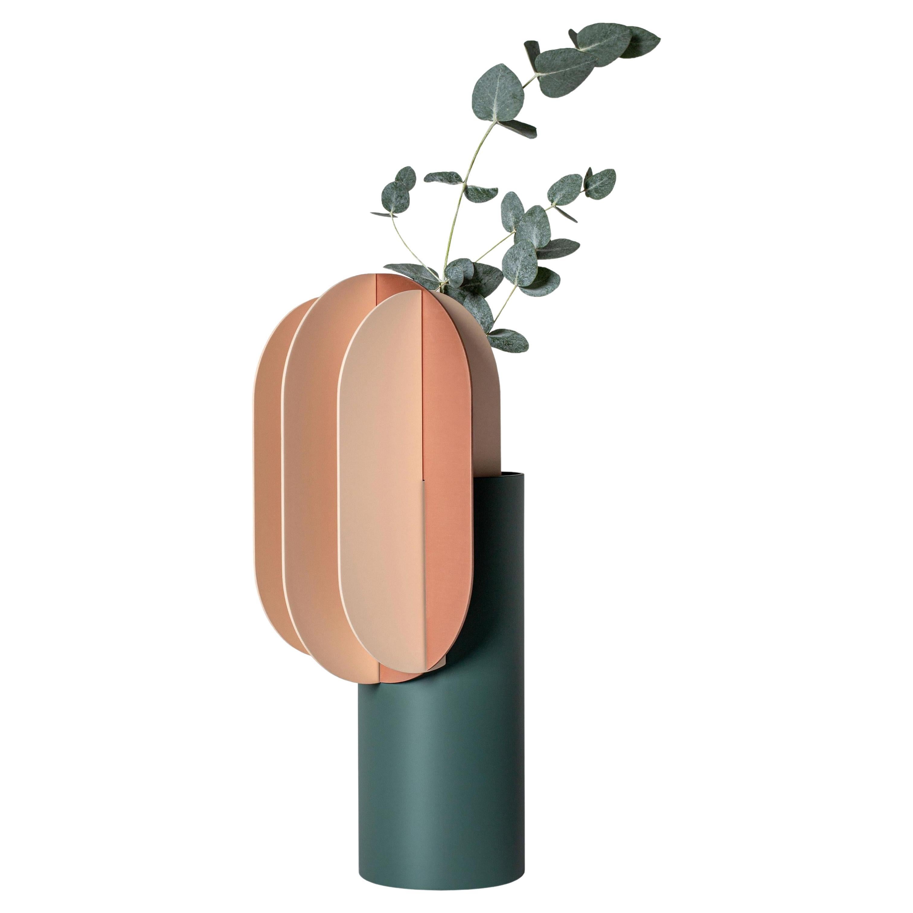 Contemporary Vase 'Gabo CS10' by Noom, Copper and Steel For Sale