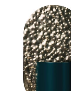 Contemporary Vase 'Genke CSL3' by Noom, Hammered Brass and Steel