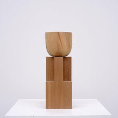 Contemporary Vase in Walnut, Goblet Vase by Arno Declercq