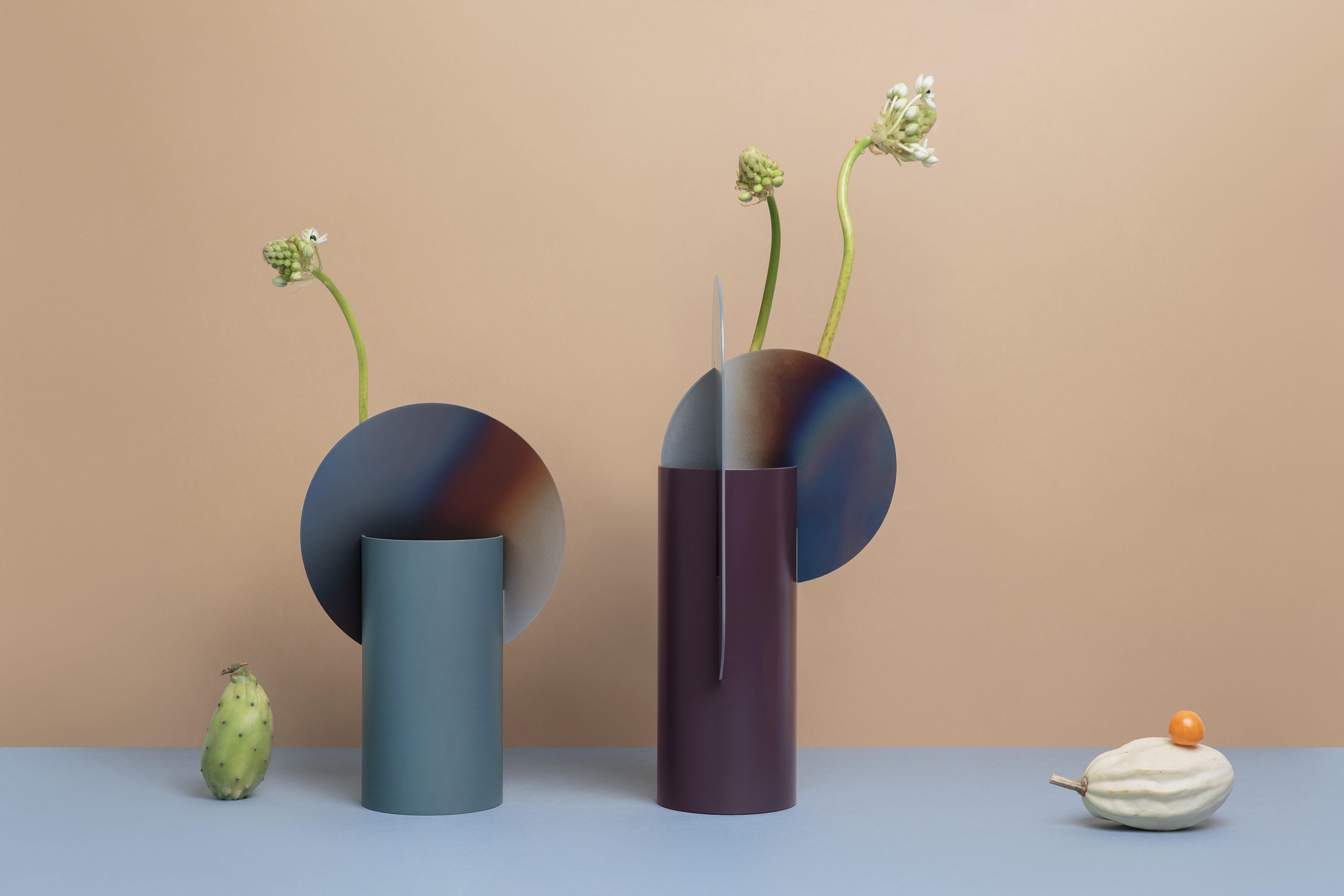 Zeitgenössische Vase 'Malevich CSL5' von NOOM, gebrannter Stahl, limitierte Auflage im Zustand „Neu“ im Angebot in Paris, IDF