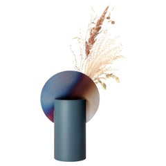 Vase contemporain "Malevich CSL5" par NOOM, acier brûlé, édition limitée 